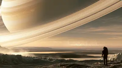 Astronaute sur Titan Scène cinématographique hyperréaliste