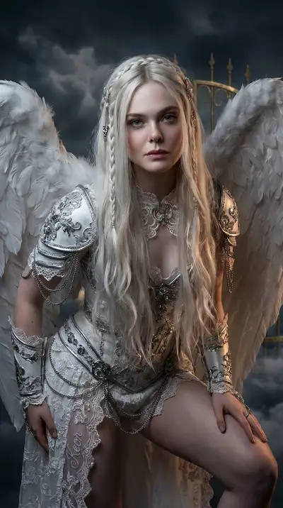 Photorealistic Angelic Warrior Cosplay Portrait