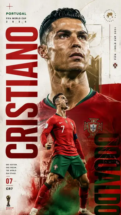 FIFA World Cup 2026 hero poster template for a football star