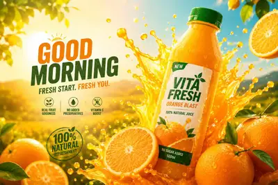 Ultra-Realistic Orange Juice Ad