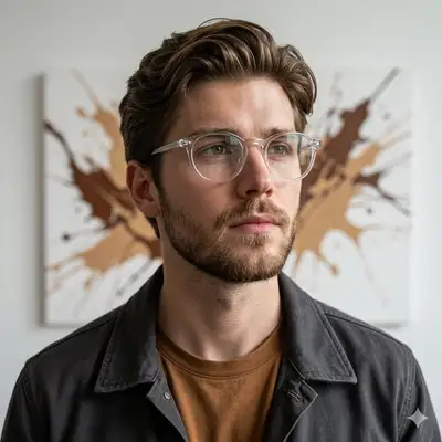 Cinematic Portrait of a Young Man with Glasses