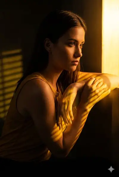 Cinematic Golden Hour Portrait with Chiaroscuro