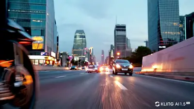 Dynamic Low-Angle Motorbike City Chase