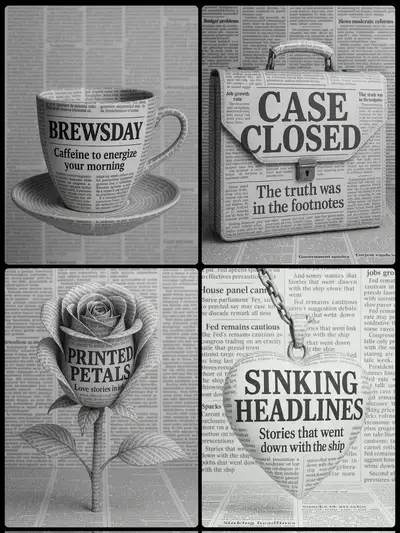Newspaper-Wrapped Subject Portrait