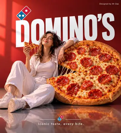 Mockup publicitário minimalista de pizza gigante