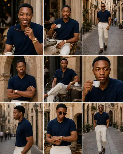 Luxury Mediterranean Men's Lifestyle Editorial Contact Sheet
