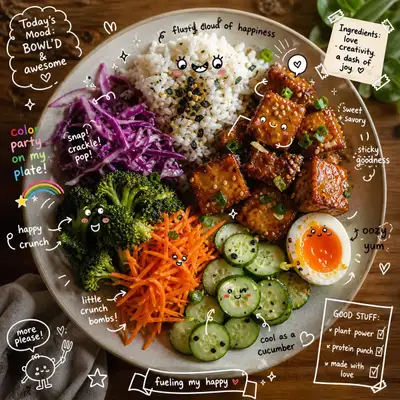 Stilisierte Food-Doodle-Fusion-Nahaufnahme