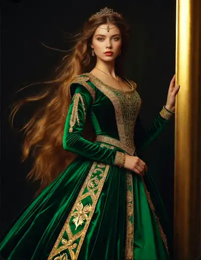 Emerald Velvet Royal Portrait