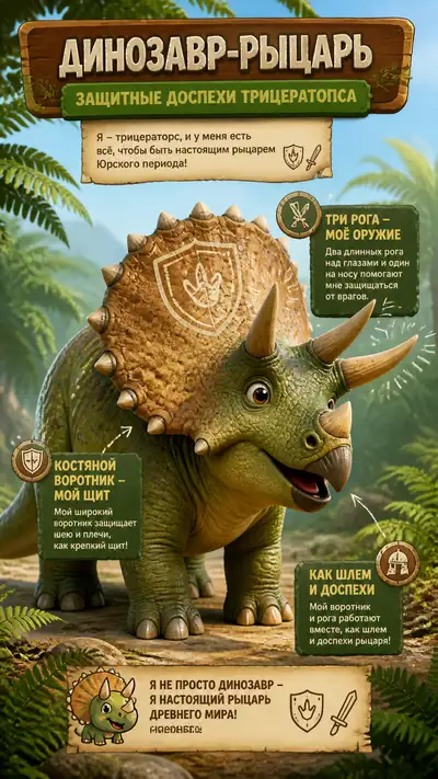 Triceratops Defense Armor Kids Infographic