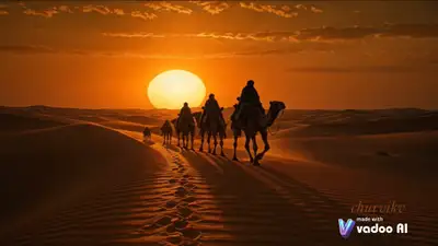 Cinematic Desert Caravan 9-Panel Film Strip