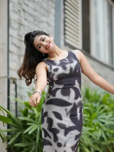 Indian Woman Portrait with Ikat Dress