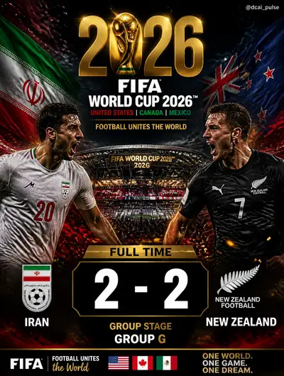 FIFA World Cup 2026 match poster template with live scoreboard