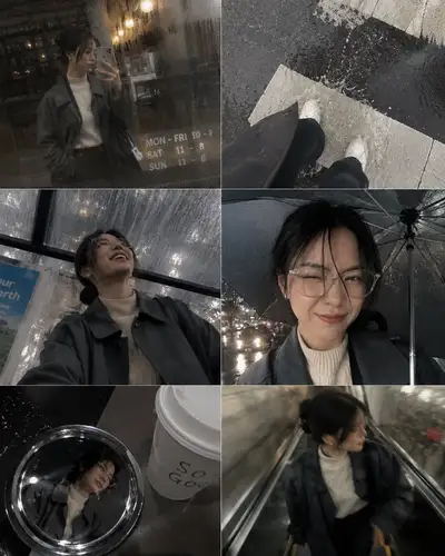 雨天随拍照片拼贴模板