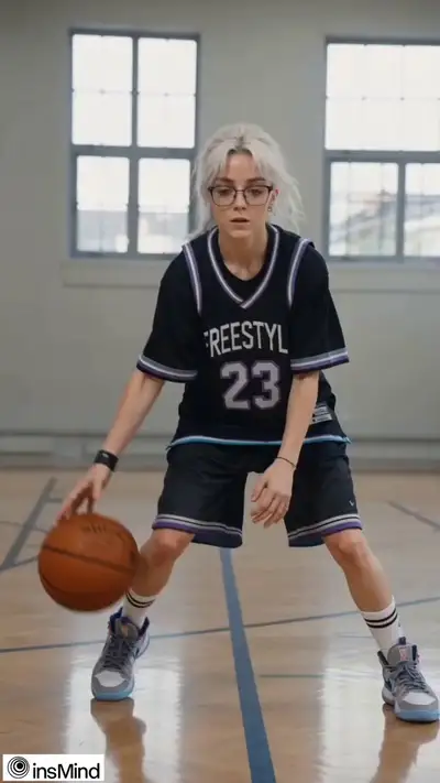 Rotina de basquete freestyle adolescente com coreografia de 16 passos