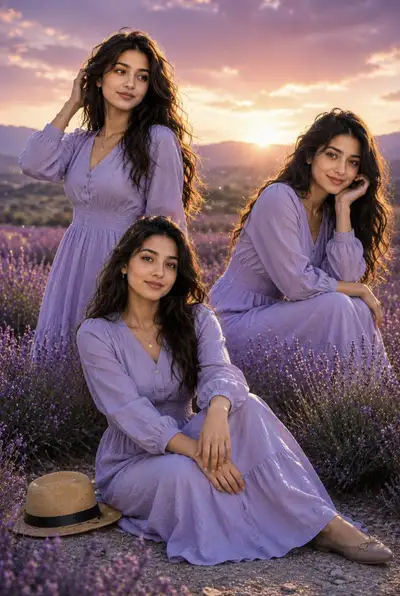 Lavender Field Golden Hour Portrait