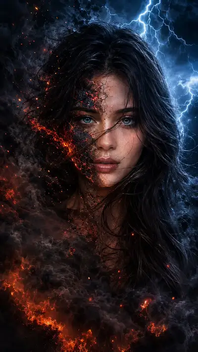 Elemental Stormfire Portrait Prompt