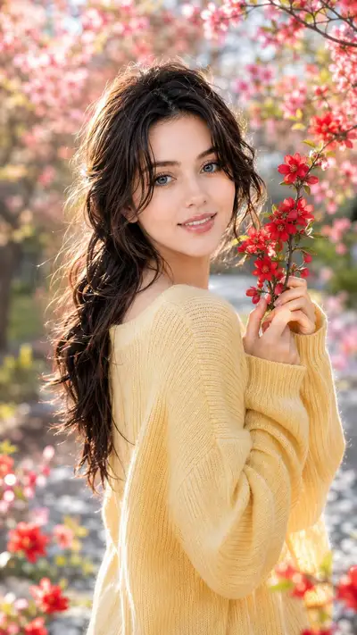 Spring Bloom Cinematic Fashion Portrait