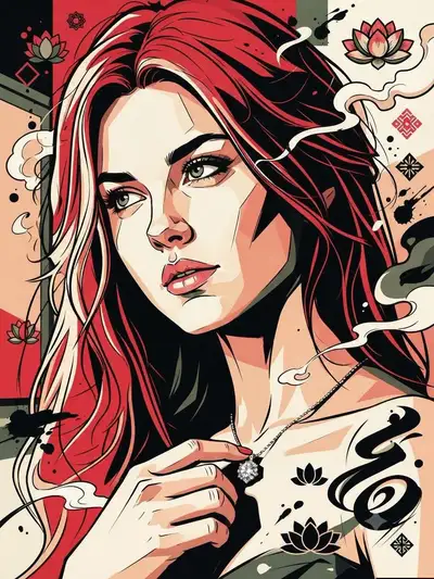 Portrait en affiche d'illustration vectorielle néo-rétro