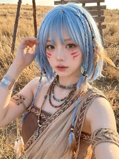 Tribal Bohemian Korean Influencer Portrait