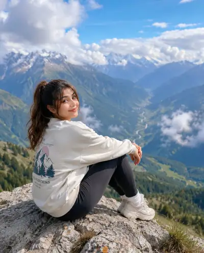 Photorealistic Mountain Peak Lifestyle Photo