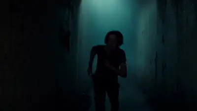 Frantic Hallway Chase Running Scene