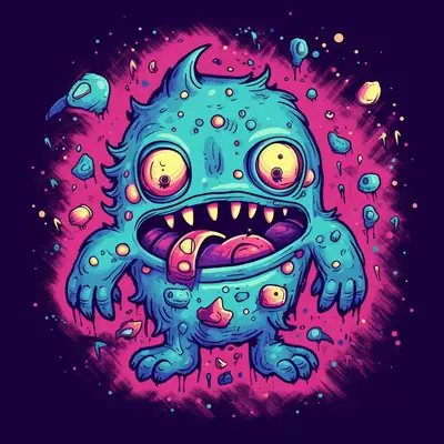 Punkcore Cute Ugly Creature in Outer Space