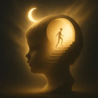 Sculptural Head with Stairs Prompt