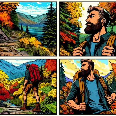 Autumn Hiking Comic Book Page