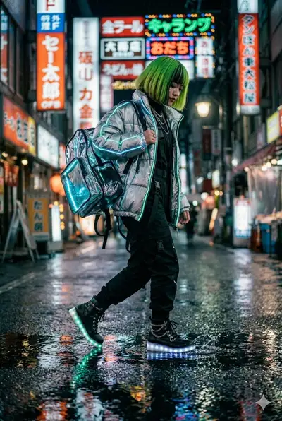 Cyberpunk Techwear Street Portrait