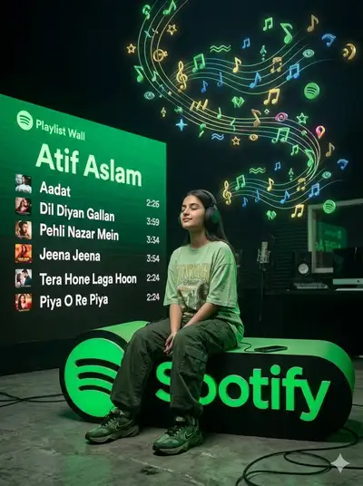 Hyper-Realistic Spotify Studio Scene