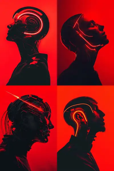 Neon Cyborg Portrait Prompt