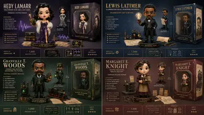 Visuel de lancement d'art-toy de designer de qualité collectionneur pour inventeurs sous-estimés