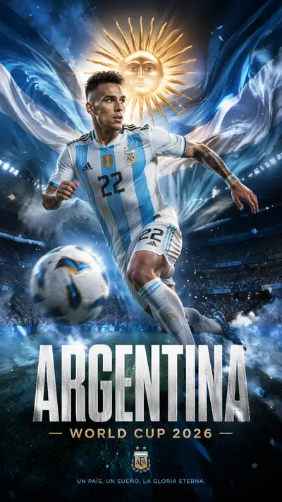 Argentina national team World Cup 2026 sports poster