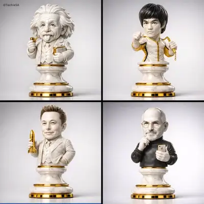 Collectible marble-and-gold chess piece figure