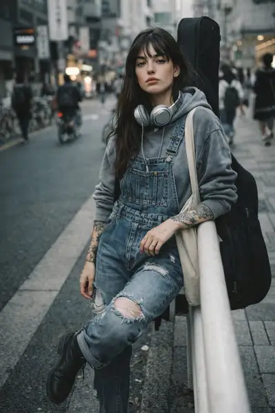 Prompt de retrato editorial de moda urbana