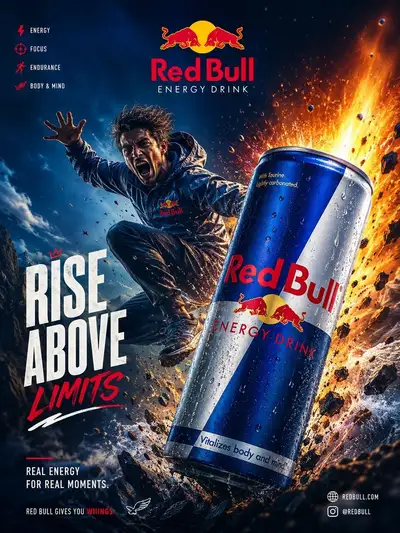 Red Bull Luxury Poster Prompt