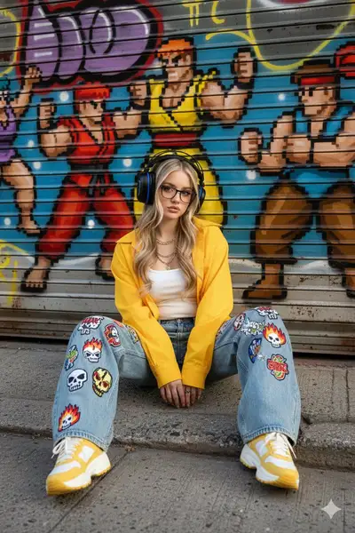 Sunlit Urban Streetwear Portrait