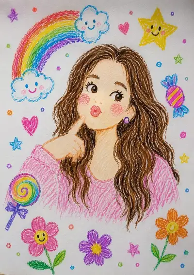 Turn a crayon doodle drawing into a realistic photo