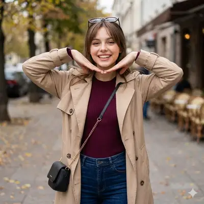 Radiant Smile Flower Pose Portrait