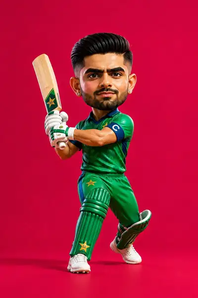 Caricaturas de críquet: Babar Azam y Virat Kohli