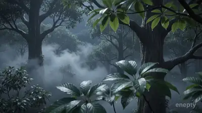 Dark Night Forest Rain Video Prompt