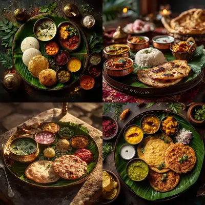 Indian Thali on Banana Leaf AI Art Prompt