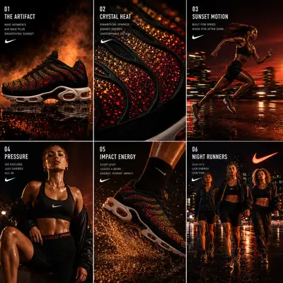 Nike Women Air Max Plus Swarovski Sunset Campaign