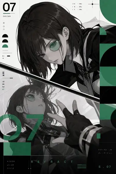 9:16 Vertical Art Poster with Swiss Design and Mirror Perspective