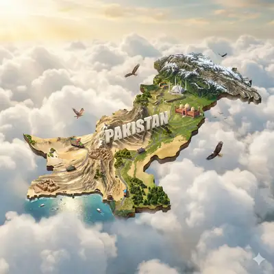 3D Floating Island Country Map Poster