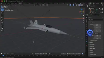 Kimi K3 builds a PS3-era fighter jet asset via Blender MCP
