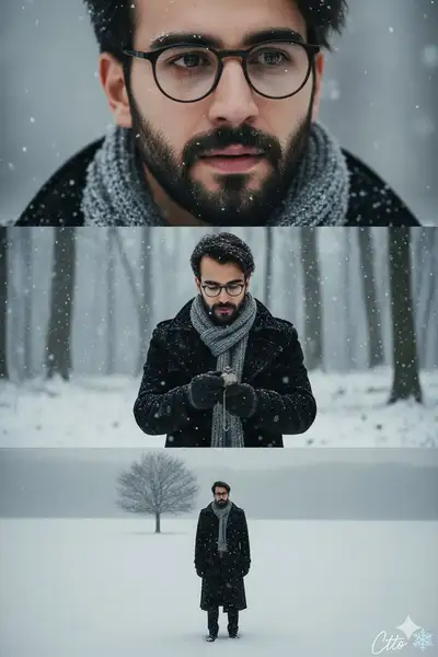 Melancholic Winter Triptych Image Prompt