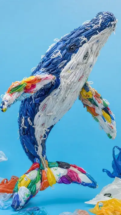 Sea Animal Sculpture Made From Recycled Plastic Bags