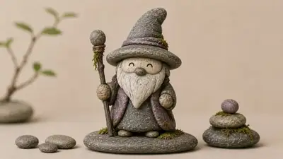 Prompt modèle de personnage en pierres de rivière empilées