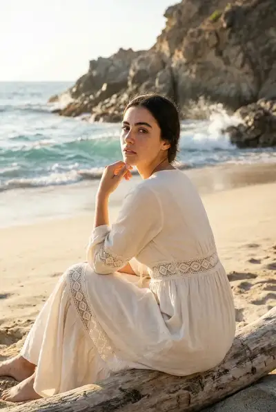 Cinematic Golden Hour Beach Portrait